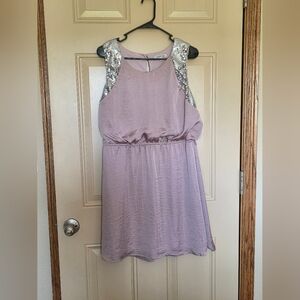 Charlotte Russe Lilac Dress XL with Silver Sequins